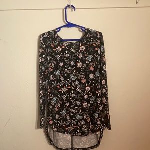 Flowered long sleeve shirt